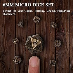 DND 6mm Micro Polyhedral Dice Set with Pocket Watch
