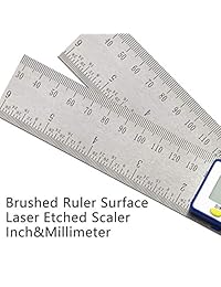 HANMER   Localizador de ángulos digital con función de cero y bloqueo, regla de buscador de ángulos de acero inoxidable de 7 pulgadas, pantalla LCD digital, para carpintería, construcción, reparación