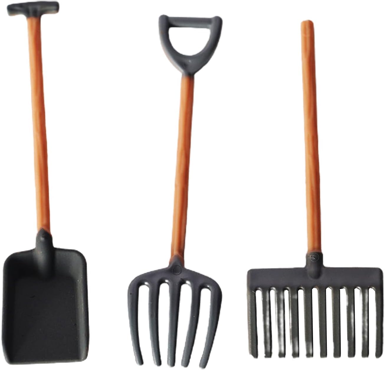 Photo 1 of 3Pcs/Set Dollhouse Miniatures, 1/12 Scale Miniature Dollhouse Farm Tool Accessories, Plastic Mini Farm Tool Shovel Rake for Micro-Landscape Scene Lightweight Dollhouse Decor
