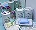 Vintage Chic Bathroom Accessory Set. Classic French Provincial 4 Piece Bath Gift Set includes liquid soap/lotion dispenser, toothbrush holder, tumbler, and soap dish.