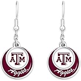 Texas A&M Aggies Stacked Disk Earrings Jewelry Gift Licensed TAMU