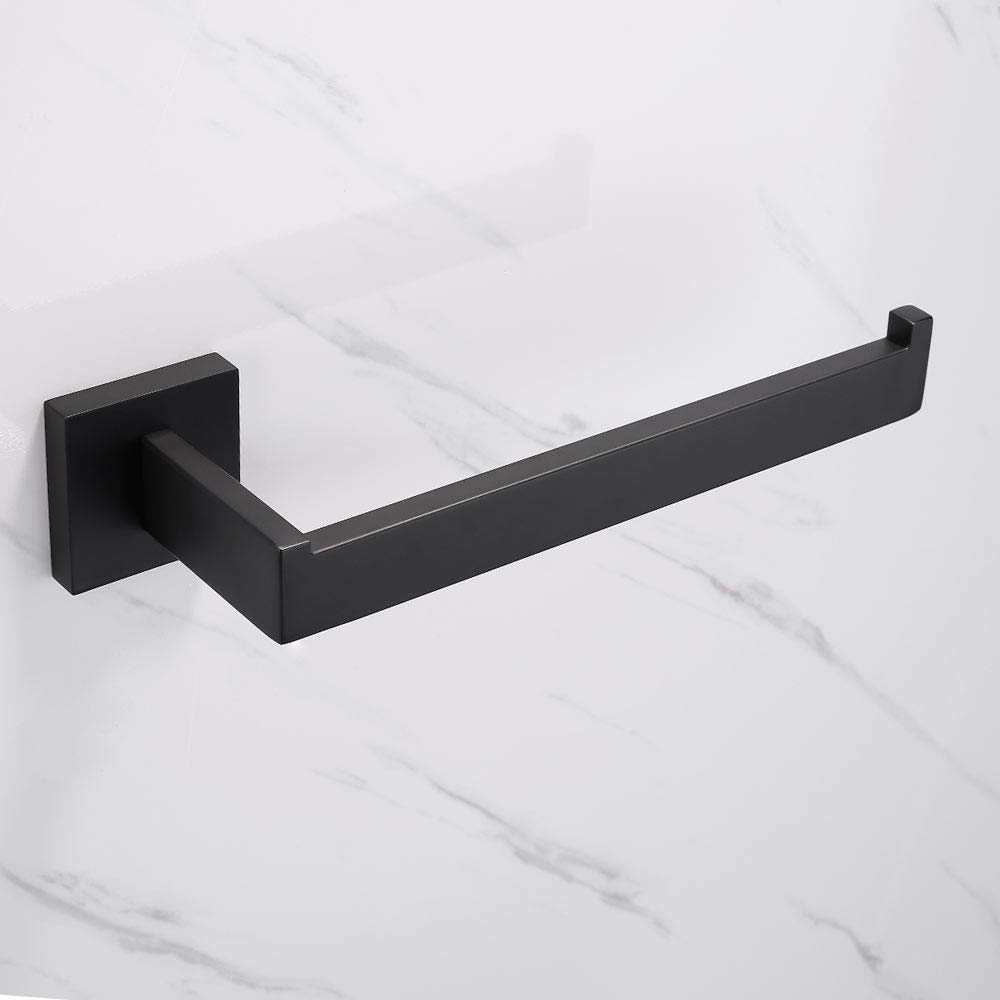 Melairy Wall Mounted Bathroom SUS 304 Towel Ring Stainless Steel Sliver Black Polished Towel Holder in Bathroom Accessories Black