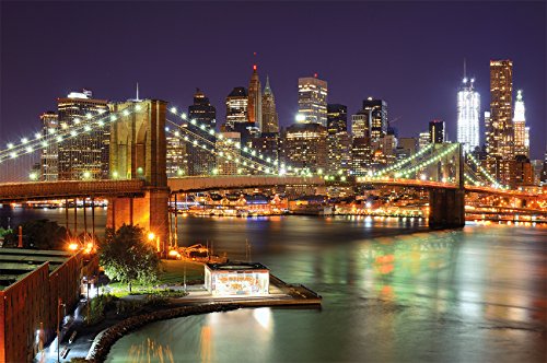 XXL Poster Brooklyn Bridge - New York City Skyline - XXL wallpaper wall decoration 55 Inch x 39.4 Inch