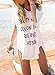 BOMDEALS Women's Cover up T-Shirt Swimsuit Beach Dress (White)
