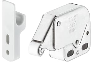 Hafele 245.54.701 Mini-Latch, steel, nickel plated, plastic, white (1 pc) by Hafele America