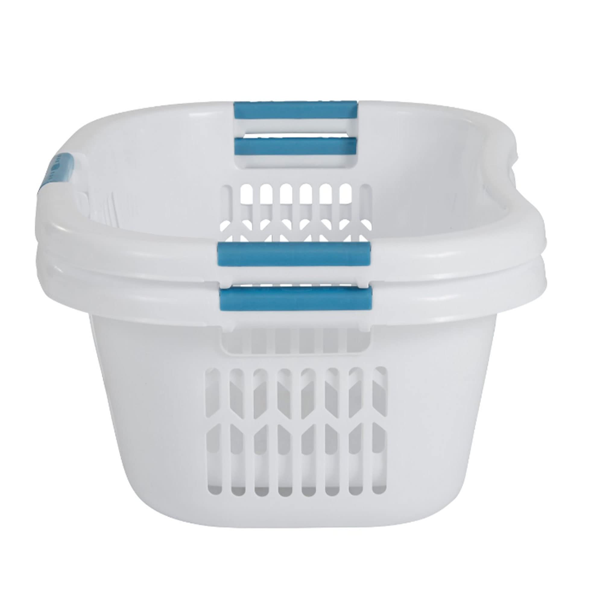 Rubbermaid Laundry Basket XL Hip-Hugger Basket 2.1-Bushel White Laundry Storage/Bathroom/Bedroom/Home Closet