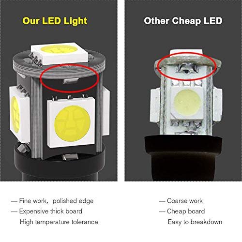 10-Pack Newest,6th Generation 194 T10 168 2825 W5W 158 Super Bright White 140Lums LED Light,AMAZENAR 5 SMD Car Interior Replacement Bulb For Map Dome Courtesy Trunk License Plate Side Marker Light - Thumbnail 3