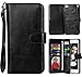 Vofolen 2-in-1 Case for iPhone 6 Case iPhone 6S Case Wallet Folio Flip PU Leather Case Protective Hard Shell Magnetic Detachable Slim Back Cover with Card Holder Slot Wrist Strap for iPhone 6 6S Black
