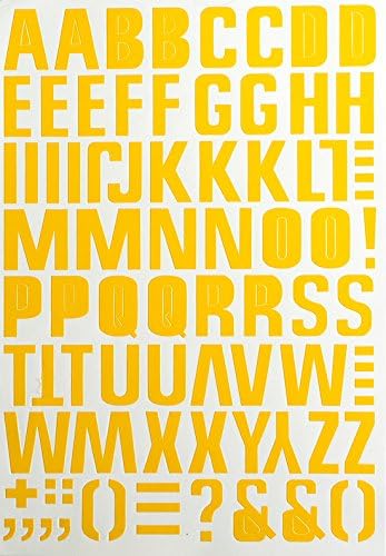 Jazzstick Large Alphabet Letters Decorative Sticker Value Pack Bulk 5 sheets Yellow 14B05