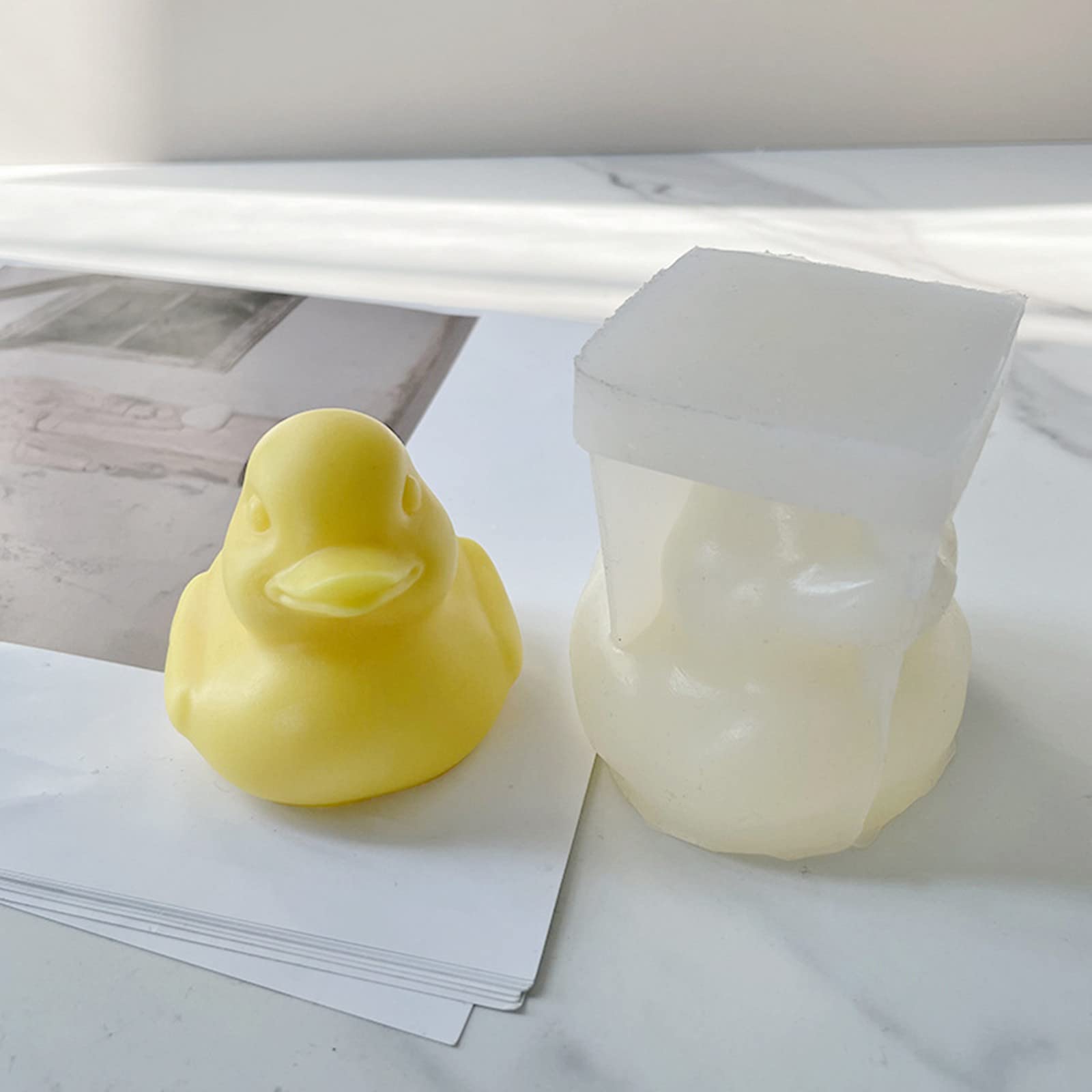 2pcs 3D Duck Candle Mold Duck Silicone Mold for Fondant, Chocolate, Dessert, Cake Decor, Soap, Bath Bomb, Polymer Clay, Plaster Ornament, Resin Art