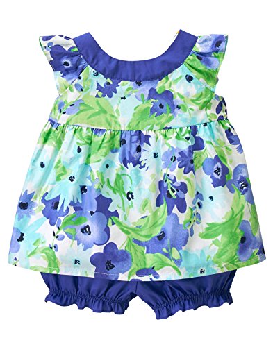 Gymboree baby toddler girls  blue floral set, multi, 3-…