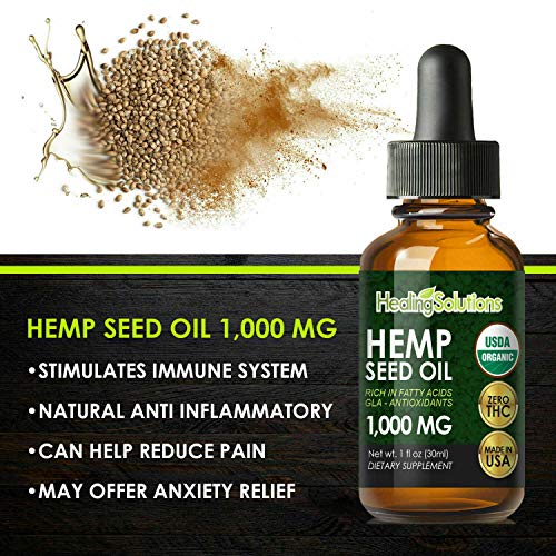 Unflavored Hemp Seed Oil Extract for Pain Relief, Stress, Anxiety, Sleep, Keto 1000mg