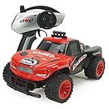 SZJJX RC Cars 1/16 Scale 2WD High Speed Vehicle 15MPH+ 2.4Ghz Radio Remote Control Off Road Racing Monster Crawler Trucks Fast Electric Race Buggy with LED Light and Sound SJ1504 Red