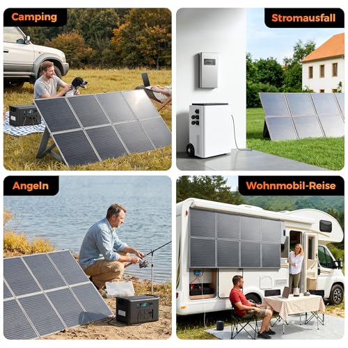 CTOLITY Foldable Solar Panels 400W, Monocrystalline Solar Cell, 41V Solar Generator with Multi-contact, Compatible with Most Power Stations, for Camping, Hiking, RV