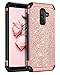 BENTOBEN Case for Galaxy J8 2018, 2 in 1 Slim Glitter Bling Sparkle Hybrid Hard PC Soft Rubber Heavy Duty Bumper Shockproof Full Body Protective Phone Cover for Samsung Galaxy J8 2018, Rose Gold