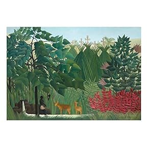 The Waterfall by Henri Rousseau - French Post-Impressionism - Naive Primitivism - Peel and Stick Large Wall Mural, Removable Wallpaper, Home Decor - 66x96 inches