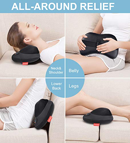Neck Massager Pillow with Heat - Shiatsu Back and Shoulder Massager with Deep Tissue Kneading, Electric Back Massage for Full Body, Relaxation at Home, Car & Office