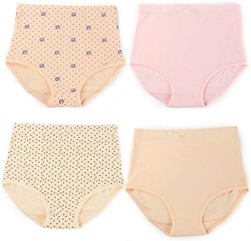 Sujisi Women's 4 Pack Beyond Soft Breathable Core Cotton Elance Brief Panties,4 Pack,Assorted 2,Lable 5XL/US 8