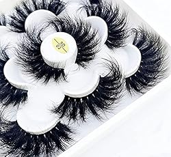 HBZGTLAD new 5 Pairs 25 mm 3d Mink Lashes Bulk Faux