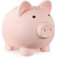 PJDRLLC Piggy Bank, Unbreakable Plastic Money Bank, Coin Bank for Girls and Boys, Medium Size Piggy Banks, Practical Gifts for Birthday, Easter, Christmas (Flesh-Colour)