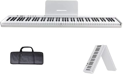 Amazon 電子ピアノ 鍵盤 折り畳み式 コンパクト キーボード Midi対応 軽量小型 譜面台付属 日本語取扱説明書 初心者向け ピアノ キーボード 楽器
