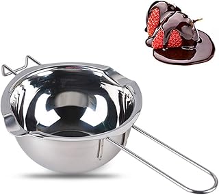 GLOBALDREAM Schmelzschale, 2 Stücke 400ml Doppel Boiler Schmelztiegel Schmelztopf für Schokolade Zucker Butter Käse Karamell Kerzen, 304 Edelstahl