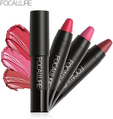 SEXYP FOCALLURE Long-lasting Red Velvet Matte Color Pencil Lipstick Crayon Makeup Set (B)