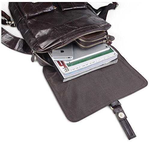 Jack&Chris Grain Leather Laptop Backpack Daypack for School Office