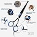 YOUTHINK Dog Grooming Scissors Kit, 7 in 1 Stainless Steel Fast Cut Pet Grooming Scissors Set Safety Round Tip Thinning Straight Curved Shear with Grooming Comb for Dog, Cat or Other Pet