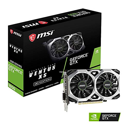 MSI Nvidia GeForce GTX 1650 Ventus XS 4G OC Graphics Card 4 GB GDDR5, 1740 MHz, DisplayPort, HDMI, DVI-D, Dual Fan Cooling System