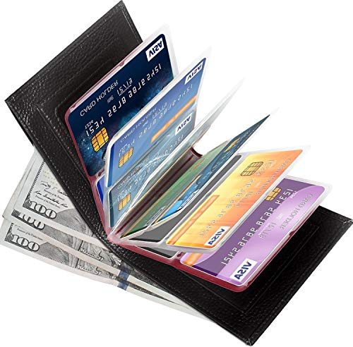 Aprince Amazing Men and Women Slim Genuine Cowhide Leather Wallet Card Case - Credit Card Protector - RFID Blocking Wallet