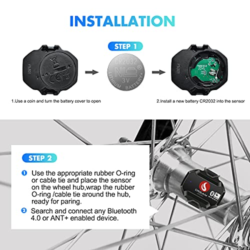 DREAM SPORT Speed Sensor Bike Speedometer Wireless Bluetooth ANT+ for