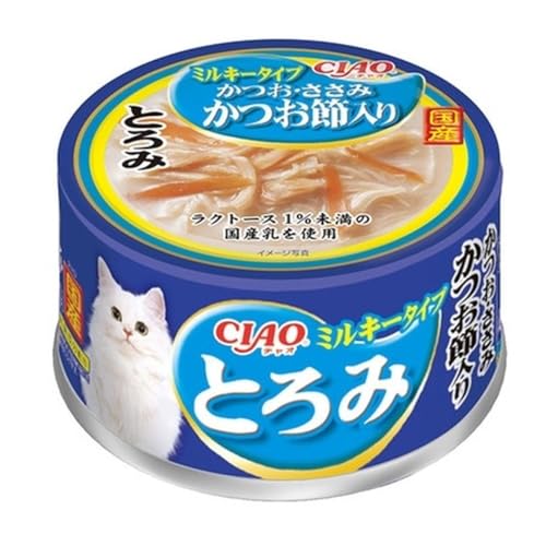 CIAO (チャオ) とろみ ミルキータイプ かつお・ささみ かつお節入り 80g商品画像