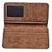 Mens Vintage Long Wallets Slim Bifold Card Holder Wallets (Brown)