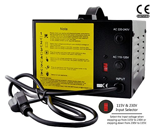 Instapark ITU-2000 Series Heavy-duty AC 110/220V Step Up / Down Voltage Transformer / Converter with US Standard, Universal, German/French Schuko AC Outlets - 2,000 Watt