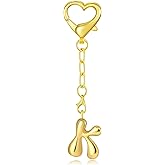 Poagoep Initial Letter Keychain Gold Bubble Keychain for Women Cute Heart Key Chain for Handbag Backpack Bag Charm