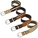 b.m.c BMC Boys 4pc Striped Color Adjustable Elastic Band With Leather Loop Belt Set