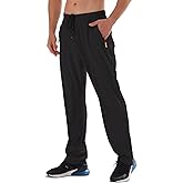 Men's Elastic Waist Hiking Pants Water Resistant Quick-Dry Lightweight Outdoor Sweatpants with Zipper Pockets