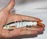 Discover Fish® 1pcs New Multi Jointed Fishing Lure Life-like Hard Minnow Bait Swimbait Minnow Small Pike Muskie Crank Shad Herring Bass (White 5)