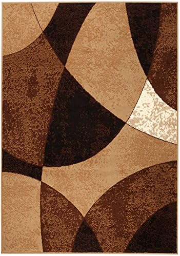 NEW CHATEAU #11 BEIGE ABSTRACT MODERN ABSTRACT STYLE AREA RUG (2" X 3" ACTUAL IS 22 INCH X 35 INCH)