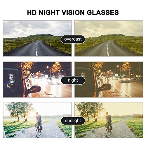 BEDO Anti Glare HD Night Vision Yellow Polarized TAC Glasses for Men Driving Shades