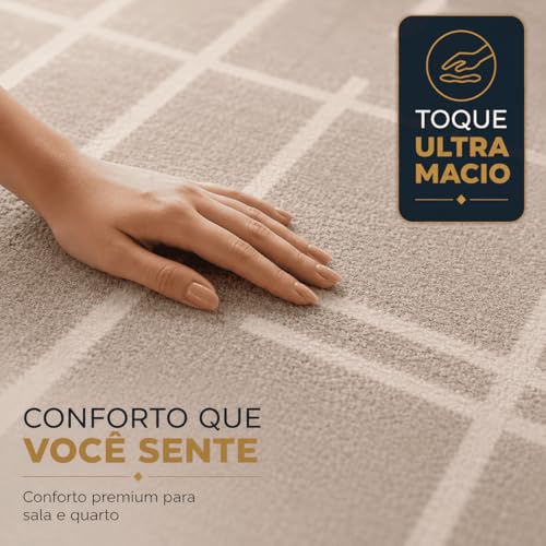 Tapete Vinci Jolitex Pelo Baixo 100% Poliéster Antialérgico 140x200cm - Roma