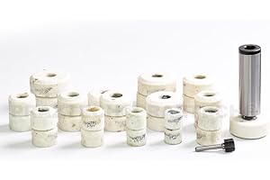 PRAZTECH® Premium Quality 11/16" Thread Sioux Valve Seat Grinding Stones Set | Milky White Aluminium Oxide Vitrified Bonded Emery | DIY Tool (28 Pcs Stones + Holder Drive Ball)