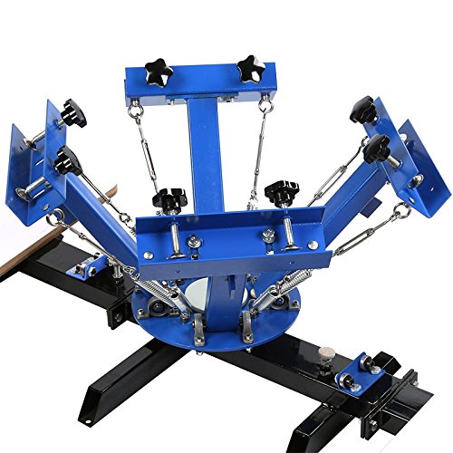 SHZOND Screen Printing Press 4 Color 2 Station Silk Screen Machine 21.7" x 17.7" Removable Pallet Screen Printing Machine Press for T-Shirt DIY Printing (4 Color 2 Station) - Thumbnail 4