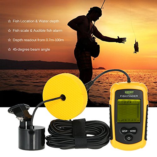 Lixada Détecteur De Poisson, Écran Couleur Lcd Portable 100m Ecosondeur Pêche Détecteur De Poisson Filaire Portée Gamme Sonar Sondeurs