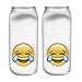 Zmart Funny Chat Emoticon Crew Socks Lovely Facial Expressions Short Socks,Multicoloured,US 5-9