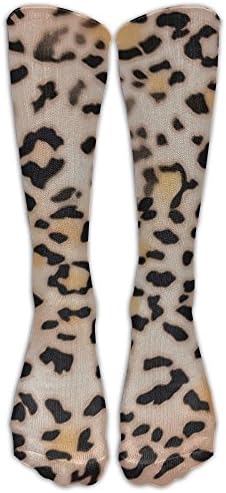 Cute Leopard Print Compression Socks For Women And Men Athletic Running Socks For Nurses Medical Travel Varicose Veins Sports - Below Knee High