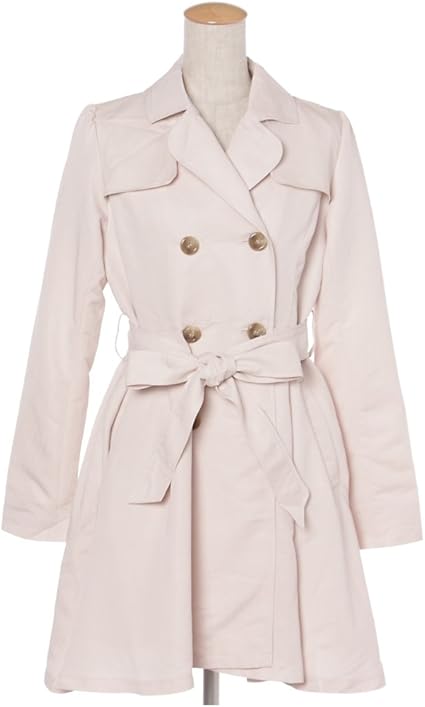 Amazon Co Jp Earth Music Ecology フィット フレアートレンチコート ピンクベージュ S 服 ファッション小物