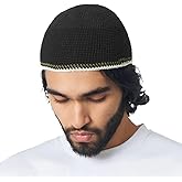 CHARM Mens Cotton Skull Cap Beanie - Knitted Kufi Hat Tight Elastic Japanese Skullcap