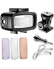 Neewer LED con 20 Lampadine Resistenza all’Acqua fino a 40 Metri Sotto Acqua 700LM Flash Dimmerabile Illuminazione Supplementare con 3 Filtri (Bianco, Arancione, Viola) per GoPro Hero 4 3+